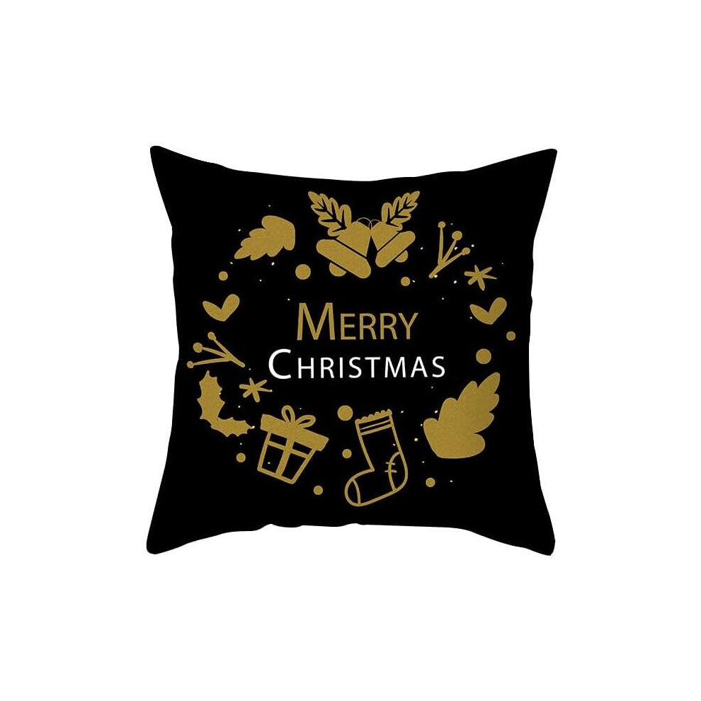 Fall Pillows Black Gilded Elk Christmas Tree Sofa Cushion Cover, Tpr335-12,45*45Cm (Excluding Pillow Core)-image-OPC-PCSHFTY-NEW