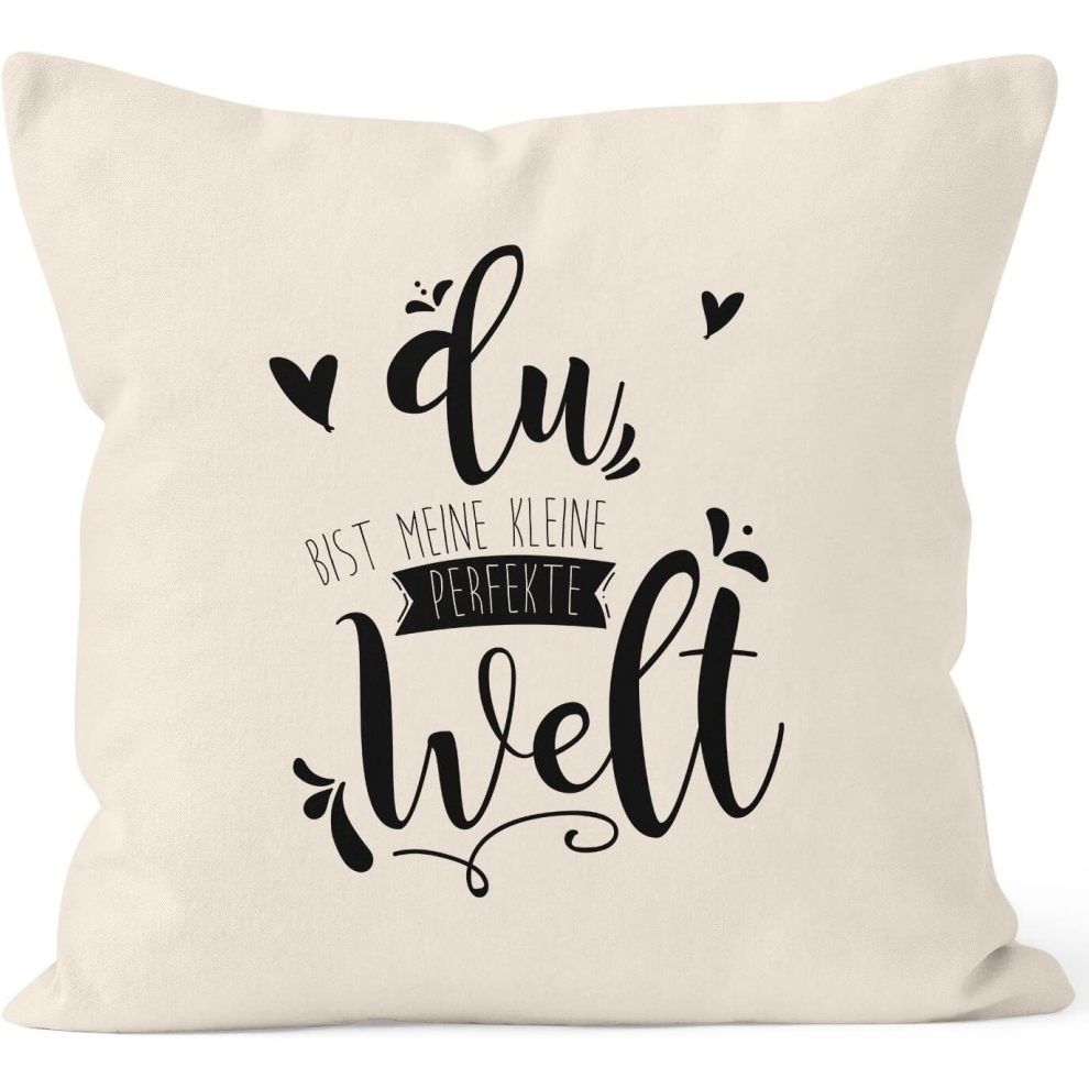 Cushion Cover "Du bist Meine kleine Perfekt Welt" 40 x 40 cm Cotton Natural 40 x 40 cm-image-OPC-PCSHFXD-NEW