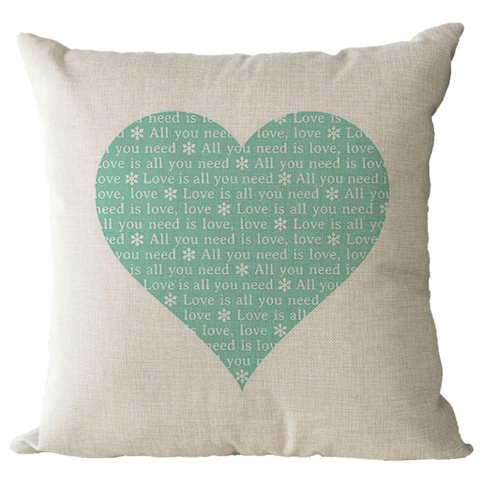 Graffiti Love Heart Decorations Linen Throw Pillow Covers Home Decor Cushion Cover for Sofa Couch 18x18 Inch / 45x45 CM - 3#-image-OPC-PCSHGPS-NEW