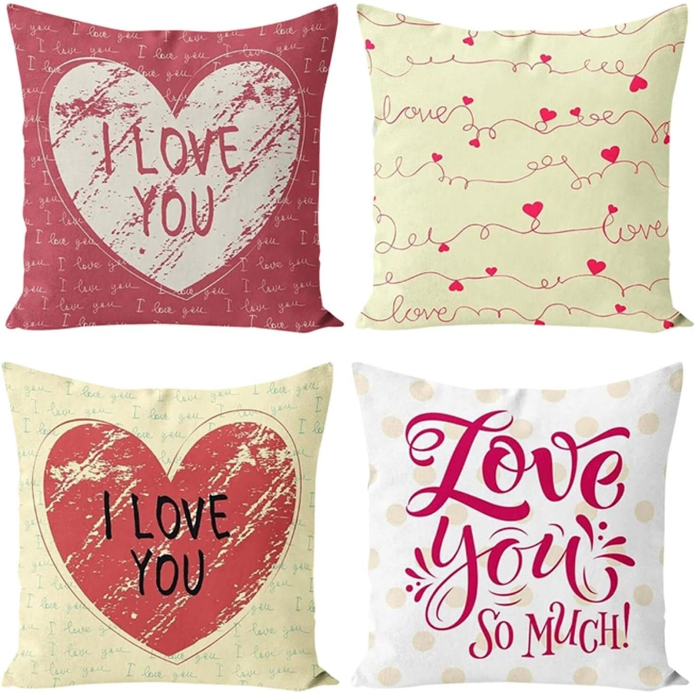 Valentine's Day Pillowcases Living Room Sofa Bedroom Decoration Pillowcases Natural Throw Pillows for Couch (Black, One Size)-image-OPC-PCSHGNM-NEW