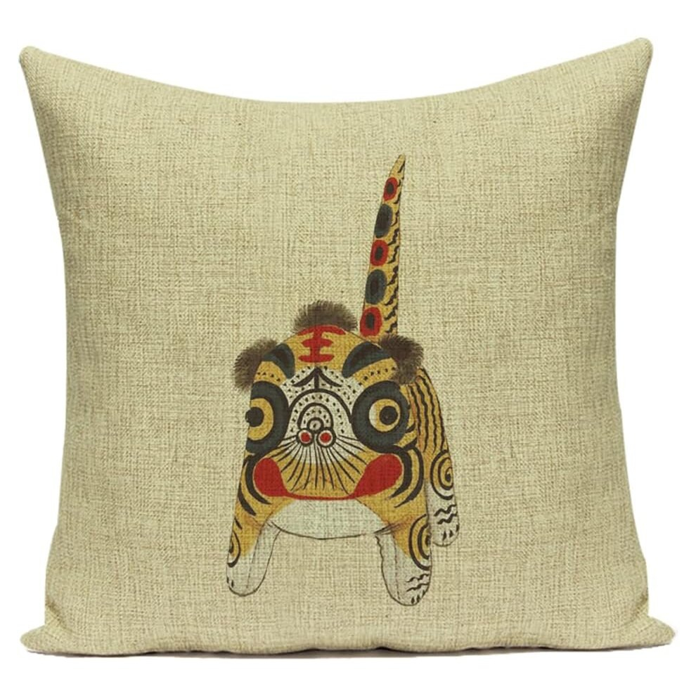 Jungle Animals Cushion Covers Leopard Tiger, Decorative Throw Pillow Cases Linen 45*45cm/18*18Inch,8# Khaki,Tiger-image-OPC-PCSHHV2-NEW