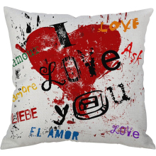Linen Holiday Valentine's Day Car Sofa Cushion Pink Love Pillow Color Pillows (C, A)