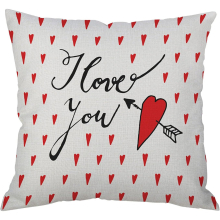 Linen Holiday Valentine's Day Car Sofa Cushion Pink Love Pillow Color Pillows (D, A)