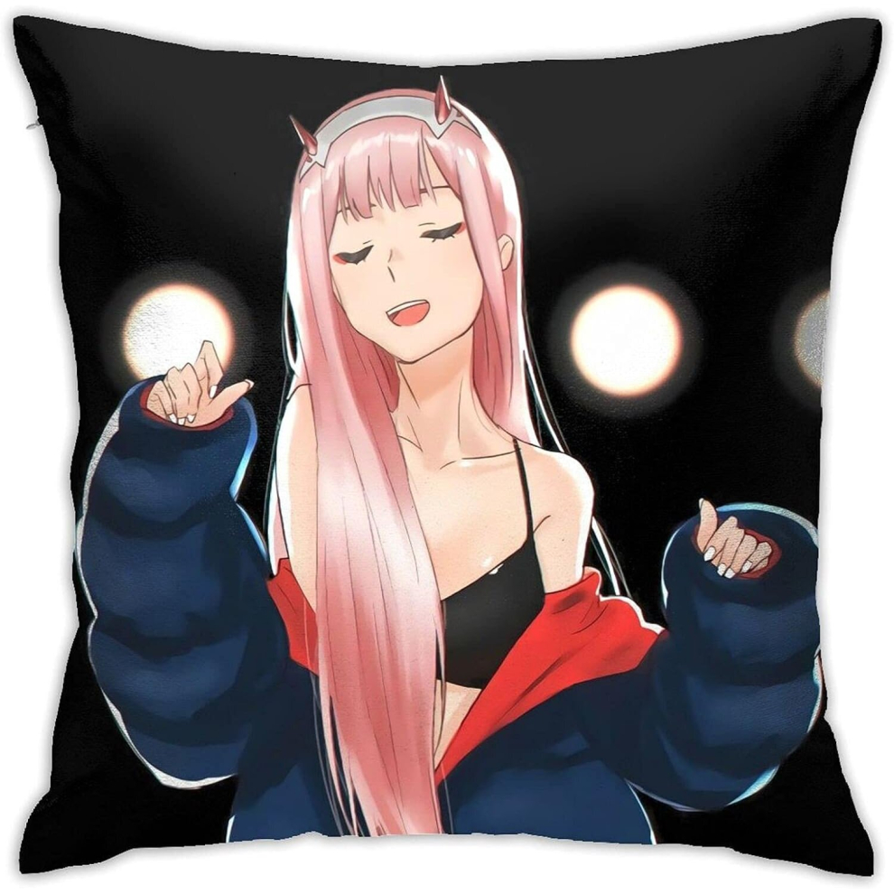 Zero Two Anime Decorative Pillow Covers One Size inches Square pillowcase Cars-image-OPC-PCSHJSF-NEW