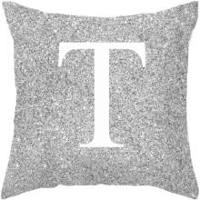 Room Decoration Letter Cushion English Alphabet Pillowcases Coral Throw Pillows for Bed (T, One Size)
