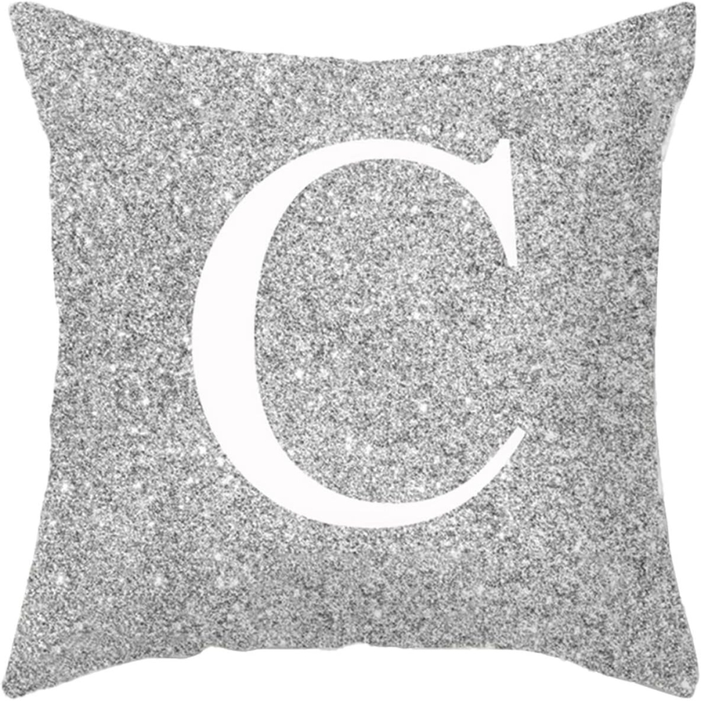 Room Decoration Letter Cushion English Alphabet Pillowcases Coral Throw Pillows for Bed (C, One Size)-image-OPC-PCSHJZV-NEW