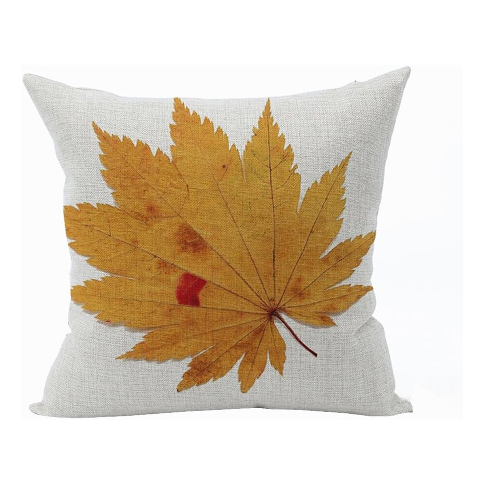 Maple Leaf Pillow Cover Cotton Sofa Decor Throw Pillowcase Sham Decor Cushion Cover Yellow-image-OPC-PCSHKGB-NEW