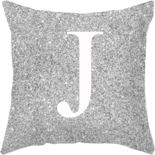 Room Decoration Letter Cushion English Alphabet Pillowcases Coral Throw Pillows for Bed (J, One Size)