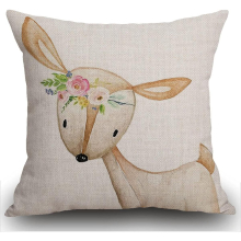 Floral Bohemian Boho Woodland Watercolor Baby Nursery Girl Decorative Pillow Case Home Decor Square 18 x 18 Inch Pillowcase