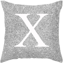 Room Decoration Letter Cushion English Alphabet Pillowcases Coral Throw Pillows for Bed (X, One Size)