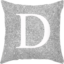Room Decoration Letter Cushion English Alphabet Pillowcases Coral Throw Pillows for Bed (D, One Size)