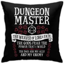 Dungeon Master The Weaver Of Lore Fate - Dungeons Dragons White Text Cushion Throw Pillow