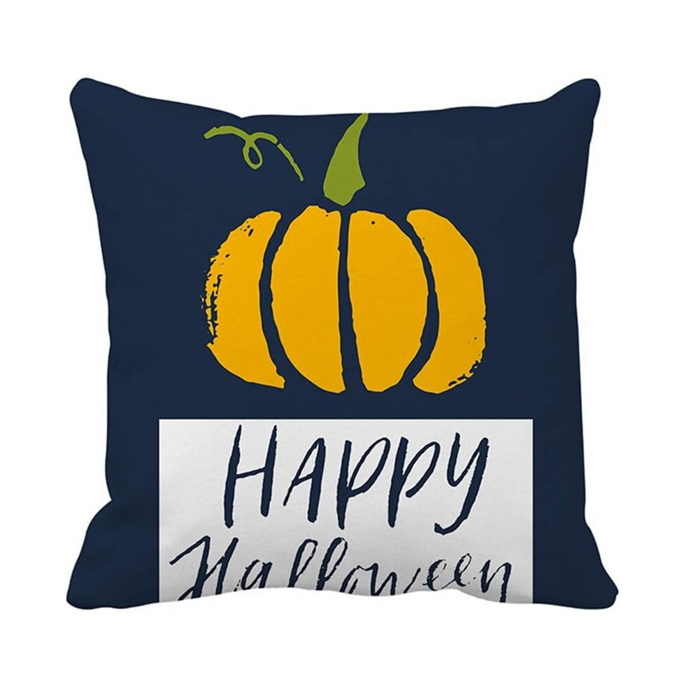 Halloween Witch Pumpkin Decorations Polyester Linen Throw Pillow Covers Home Decor Cushion Cover for Sofa Couch 18x18 Inch / 45x45 CM - Orange 34#-image-OPC-PCSHNM8-NEW