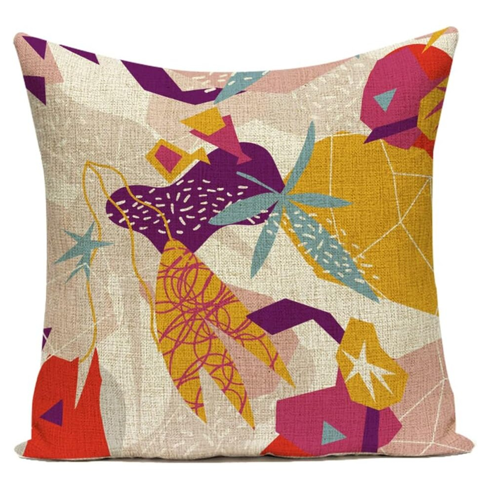 Cushion Covers Striped Throw Pillow Cases,Lipstick Flower Decorative Throw Pillowcase Living Room Sofa Bedroom,45*45cm,Linen,#10-image-OPC-PCSHNQW-NEW