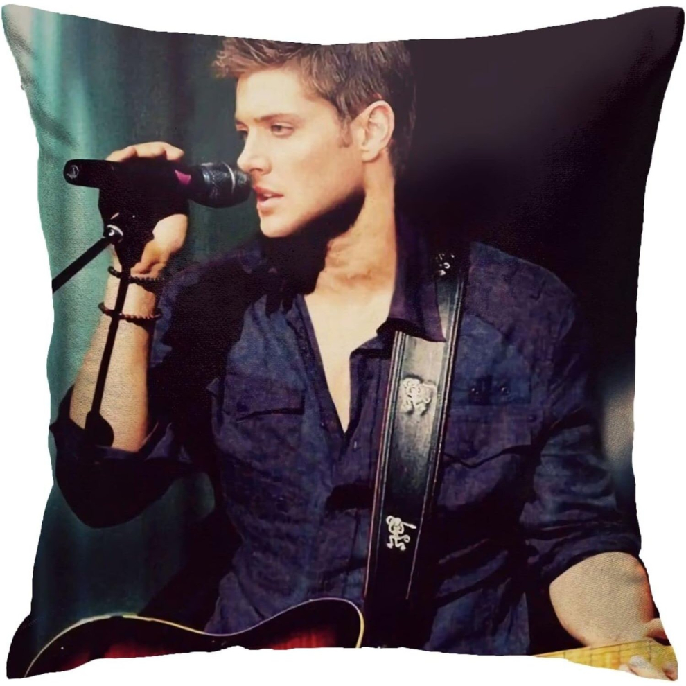 Jensen Ackles Pillow Covers Double Sided Plush Pillow Cases Dorm Decor for Bedroom Living Room 18x18 inch-image-OPC-PCSHNST-NEW