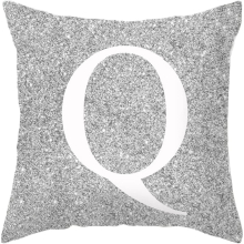 Room Decoration Letter Cushion English Alphabet Pillowcases Coral Throw Pillows for Bed (Q, One Size)