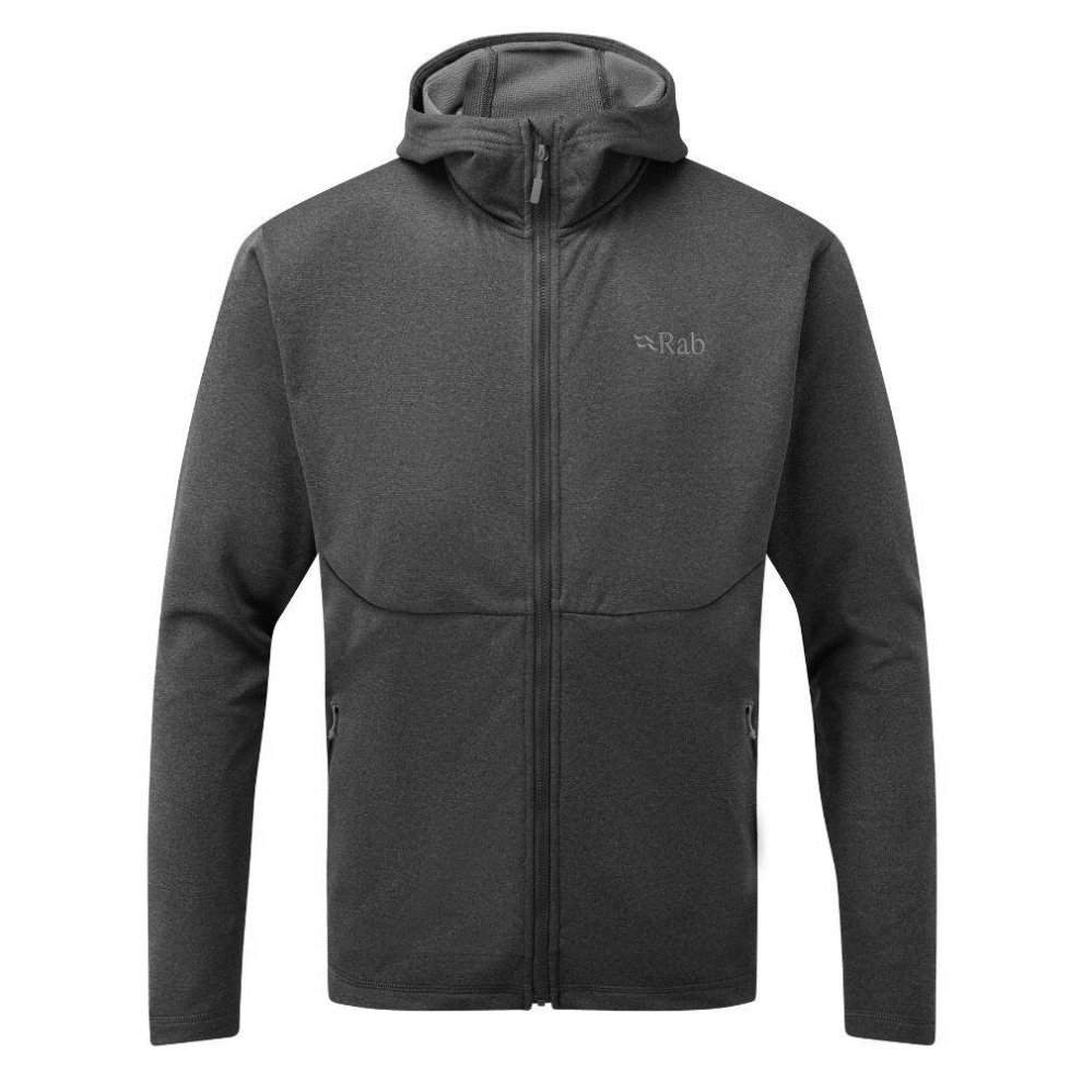 (Rab Men's Geon Hoody - L) Rab Men's Geon Hoody (Black/Steel Marl)