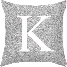 Room Decoration Letter Cushion English Alphabet Pillowcases Coral Throw Pillows for Bed (K, One Size)