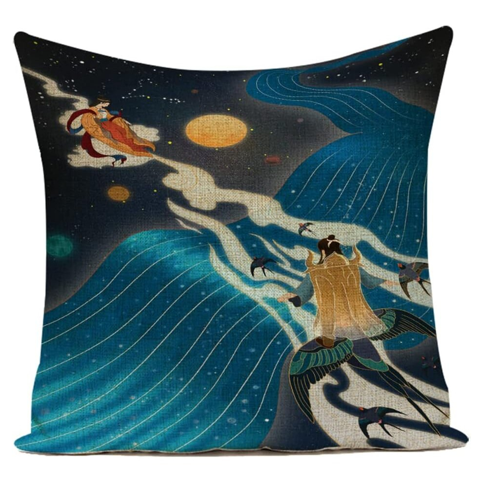 Cushion Covers 18X18 Inch Dragon Chinese Style Decorative Throw Pillow Covers Pillowcases Sofa Couch Bed Garden Outdoor Home Decor 45*45cm #8-image-OPC-PCSHQZW-NEW