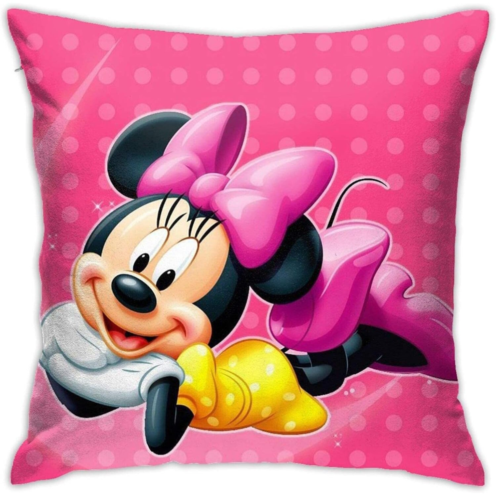 Pink Mouse Soft Square Spring Throw Pillow Covers 18x18 Inches, Home Decor for Sofa Bedroom Living Room Car