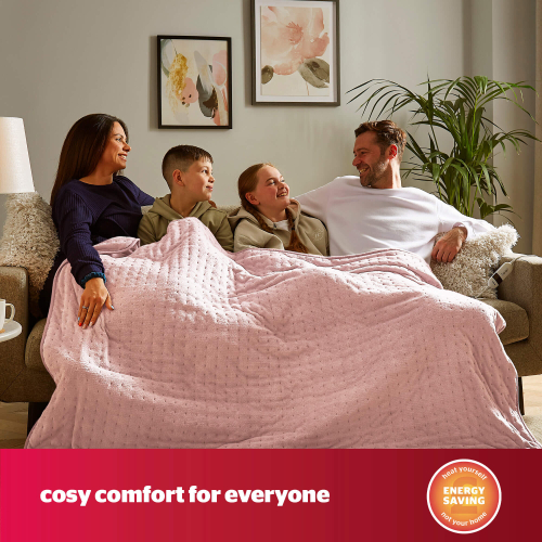 Silentnight Silentnight Comfort Control 9-Heat Settingheated Throw - Blush - 120  X 160 1