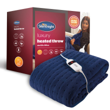 Silentnight Comfort Control 9-Heat Setting Heated Throw - Navy - 120 X 160