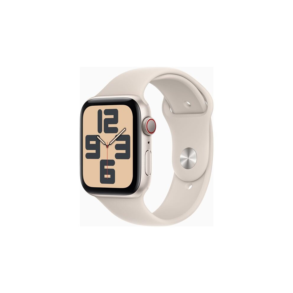 Apple Watch SE (GPS + Cellular) - 2nd generation - 44 mm - starlight aluminium - smart watch with sport band - fluoroela
