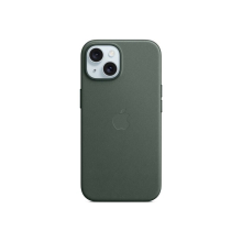 Apple - Back cover for mobile phone - MagSafe compatibility - microtwill, FineWoven - evergreen - for iPhone 15