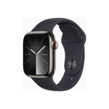 Apple Watch Series 9 (GPS + Cellular) - 41 mm - graphite stainless steel - smart watch with sport band - fluoroelastomer - Refurbished
