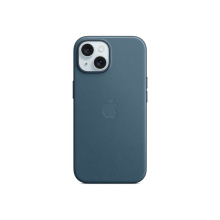 Apple - Back cover for mobile phone - MagSafe compatibility - FineWoven - pacific blue - for iPhone 15