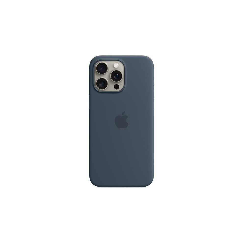 Apple - Back cover for mobile phone - MagSafe compatibility - silicone - storm blue - for iPhone 15 Pro Max