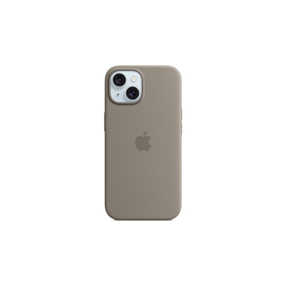 Apple - Back cover for mobile phone - MagSafe compatibility - silicone - clay - for iPhone 15