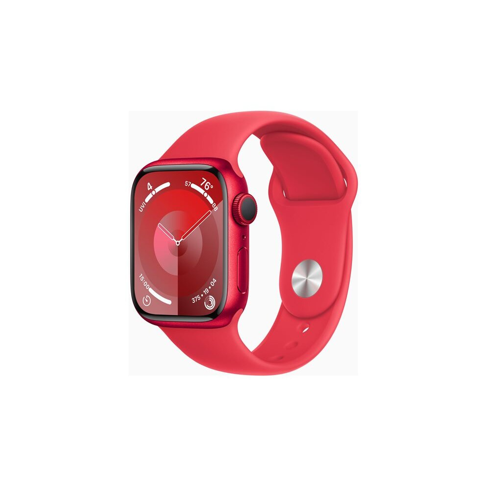 Apple Watch Series 9 (GPS) - (PRODUCT) RED - 41 mm - red aluminium - smart watch with sport band - fluoroelastomer - red