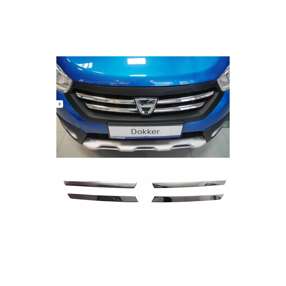 Dacia DOKKER - Chrome Grill Trims - Radiator Bar Accents Decoration atrapa tuning-image-OPC-PCSJBS5-NEW