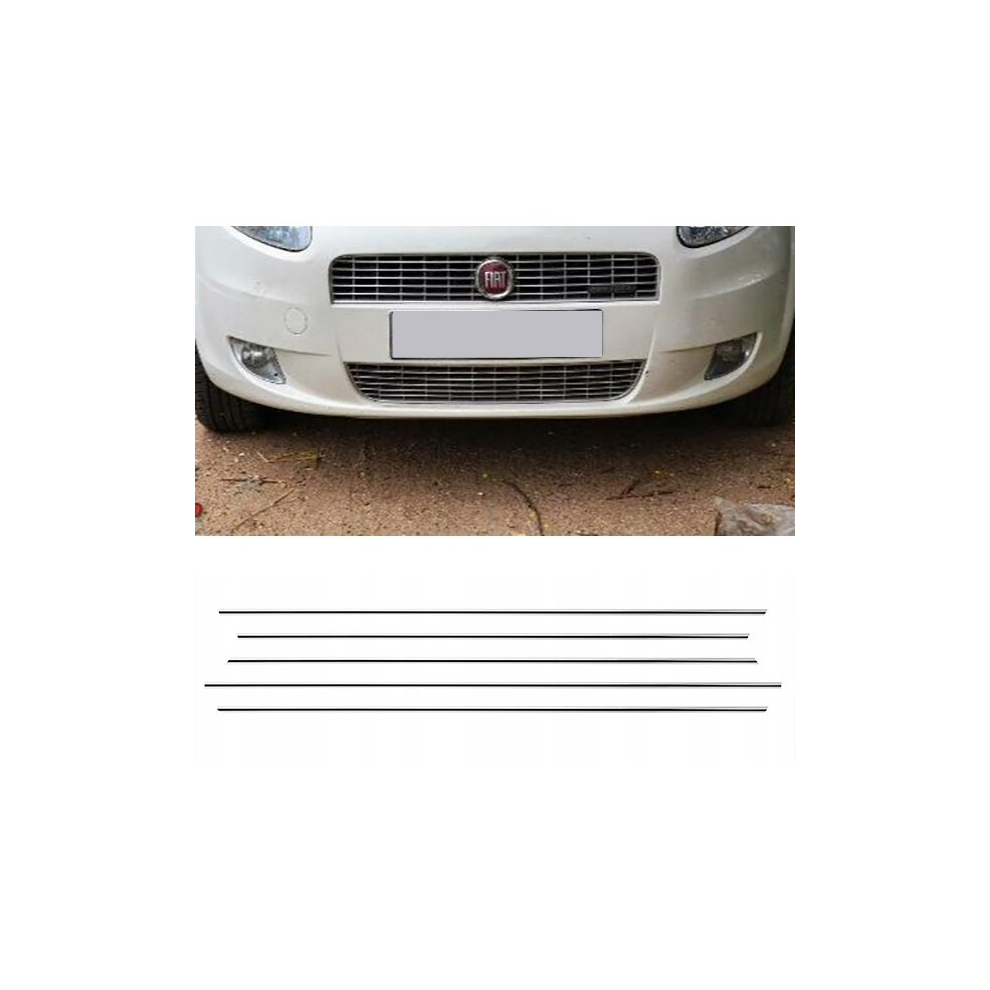 Fiat Grande Punto - Chrome Grill Trims - Radiator Bar Accents Decoration Atrapa Tuning 4114062507653