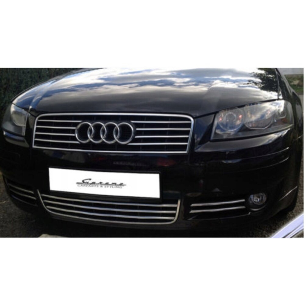 Audi A3 8P Chrome Grill Trims - Radiator Bar Accents Decoration Atrapa Tuning 4097664060798