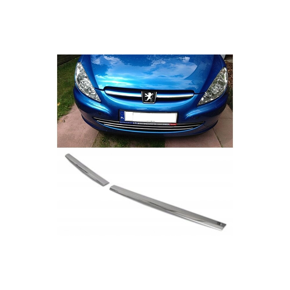 Peugeot 307 Sw Hb Chrome Grill Trims - Radiator Bar Accents Decoration Atrapa Tuning 4114537898019