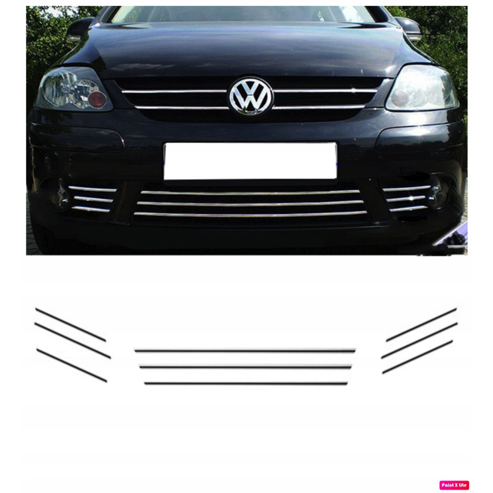 Vw Golf V Plus - Chrome Grill Trims - Radiator Bar Accents Decoration Atrapa Tuning 4115370636714