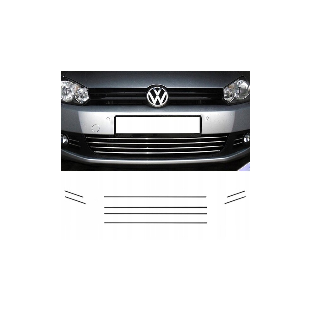 Vw Golf Vi 6 - Chrome Grill Trims - Radiator Bar Accents Decoration Atrapa Tuning 4114623673193