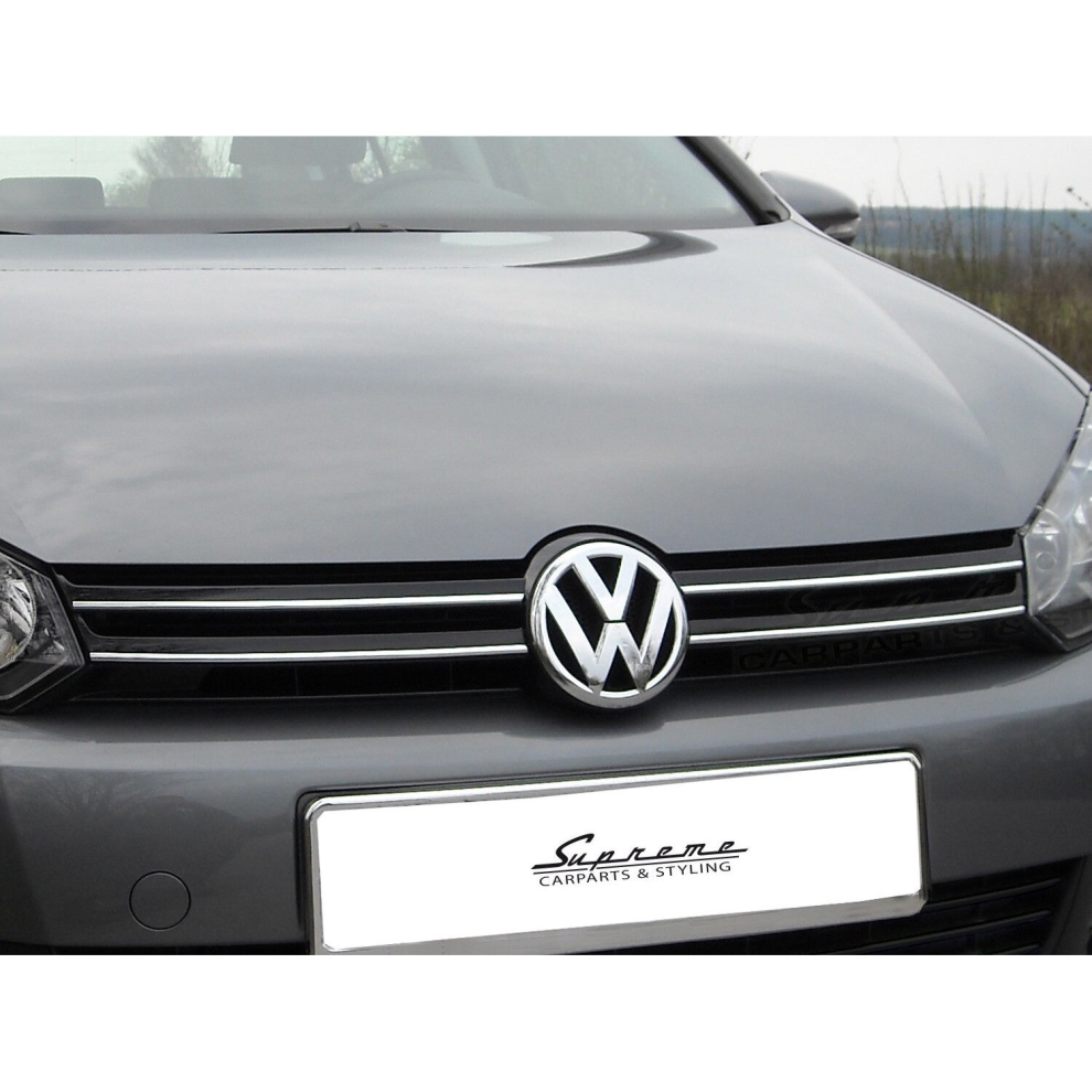VW GOLF VI Mk6 - Chrome Grill Trims - Radiator Bar Accents Decoration atrapa Tuning