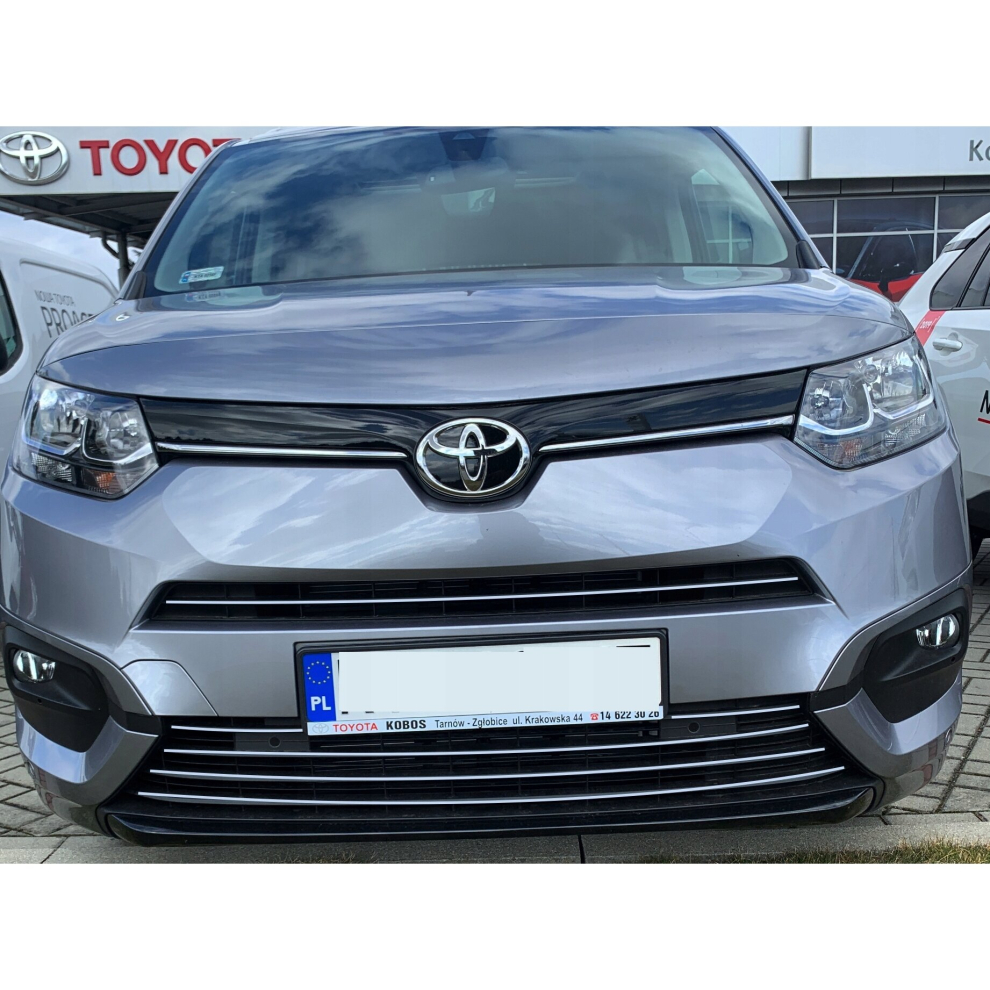 Toyota Proace City Chrome Grill Trims - Radiator Bar Accent, Glossy Finish, Easy 10-Minute Install 4091611023270