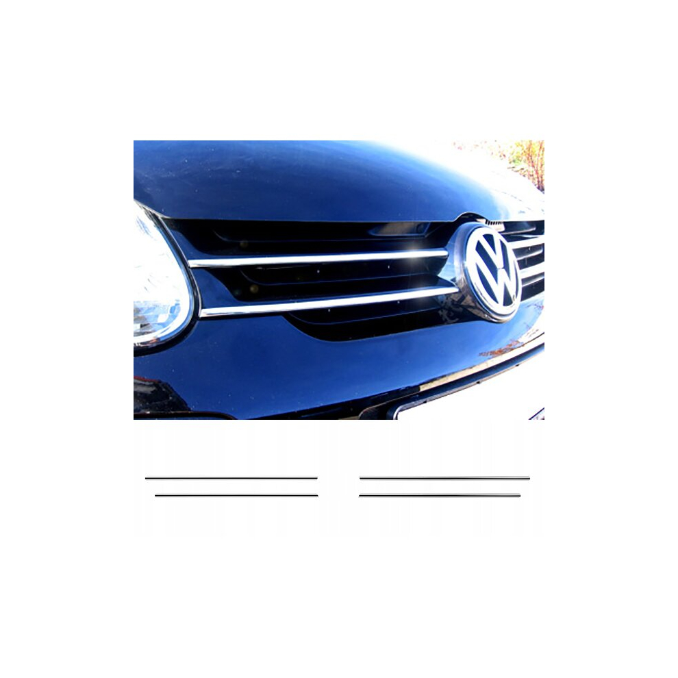 Vw Golf V Mk5 - Chrome Grill Trims - Radiator Bar Accents Decoration Atrapa Tuning 4116530556903