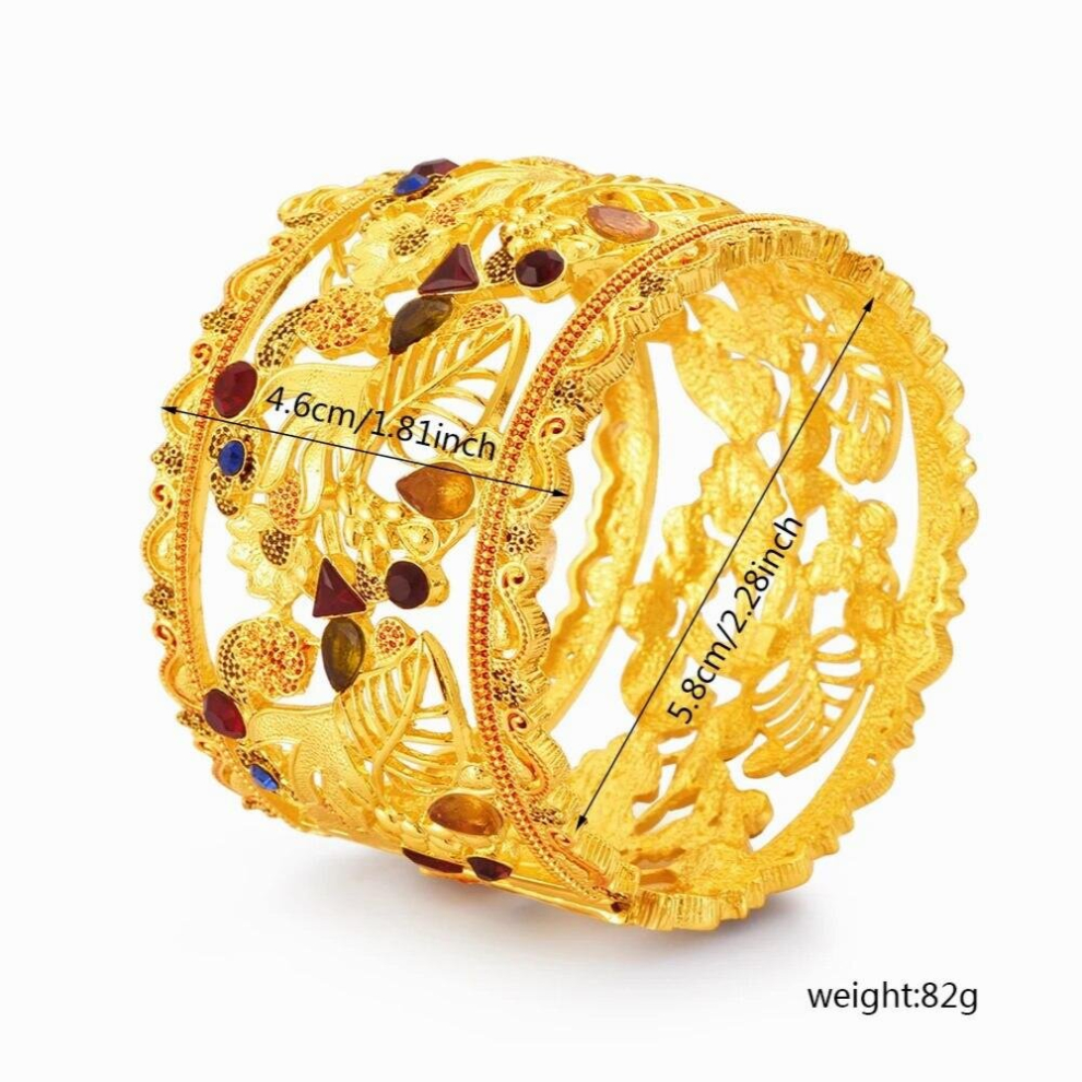 Exaggerated Big Wide Bangle Bracelet for Women Metal Enamel Crystal Cuff Bracelet Vintage Lady Female Party-image-OPC-PCSJFBW-NEW