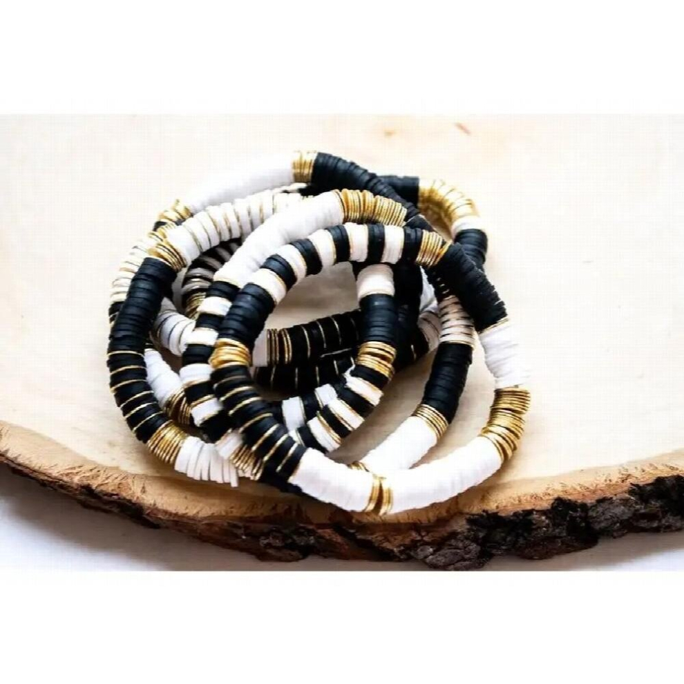 10Pcs 8mm Copper Sheets Polymer Clay Disc Heishi Beads Elastic Stretch Bracelet Women Summer Boho Jewelry-image-OPC-PCSJF9R-NEW