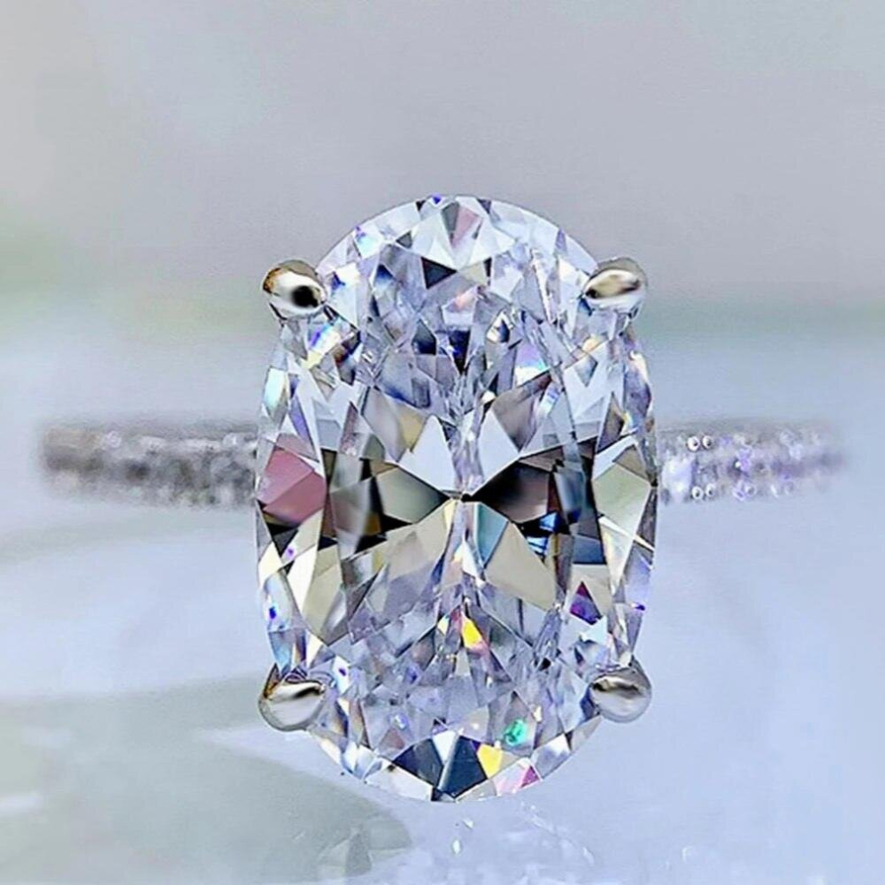 Classic 925 Sterling Silver 8*12 MM Oval Sapphire Gemstone Wedding Engagement Ring For Women Fine Jewelry-image-OPC-PCSJFT5-NEW