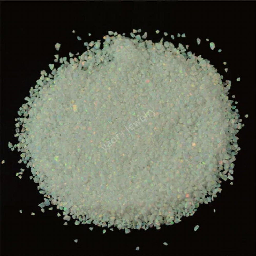Multicoloured (Op17 White-1Mm 2Mm 10G 3Mm) 10 Grams/Lot 1.5Mm-160Mesh Op17 & Snow Fire Synthetic Opal Crushed/Nail Art Material/Opal Crumb