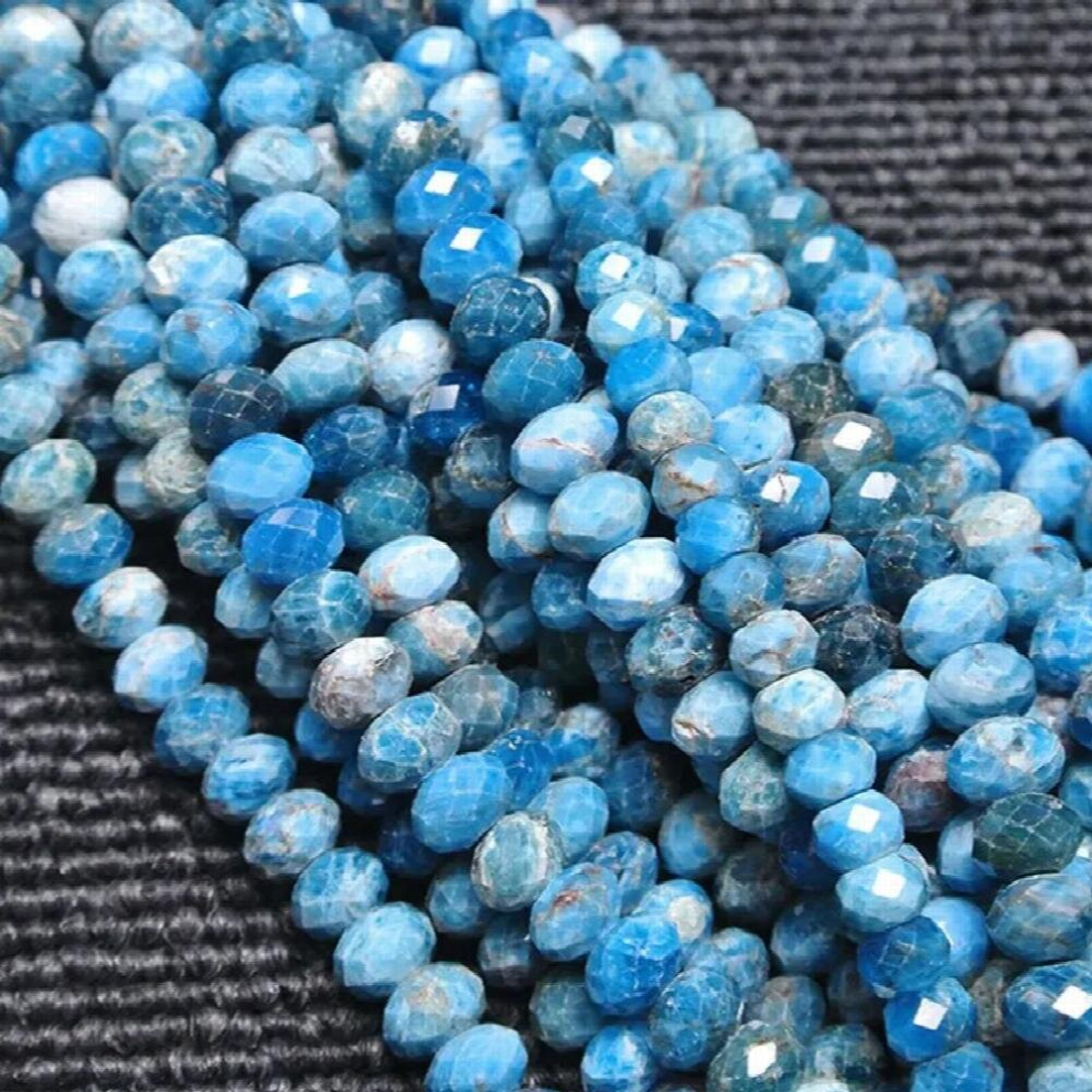 5x8mm Natural Apatite Beads Faceted Rondelle Spacer DIY Loose Beads For Jewelry Making Beads Accessories 15 Women Gift-image-OPC-PCSJJR9-NEW