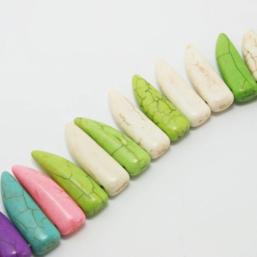 10*30mm Howlite Horn Beads Synthetise Dyed 15 DIY Bracelet Jewelry DH-BTB212-99-image-OPC-PCSJJYD-NEW