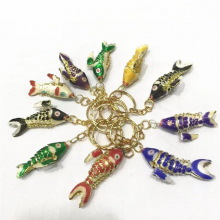 Collectibl10pcs Chinese Classic Cloisonne Enamel Fish Christmas Ornaments Charms