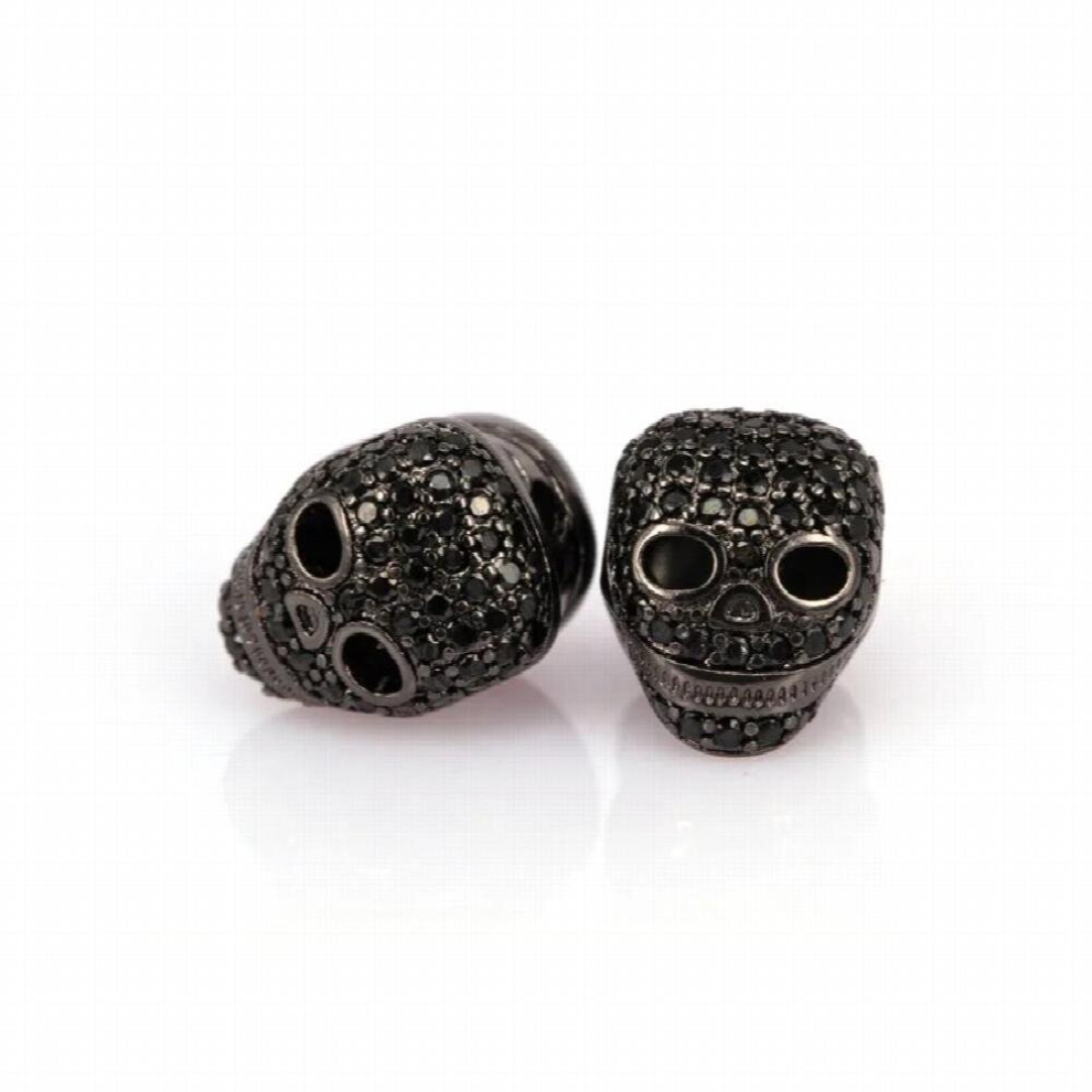 10x11x13mm Micro Pave CZ Skull Beads Fit Men And Women Making Bracelets Or Bracelets Jewelry-image-OPC-PCSJMDX-NEW